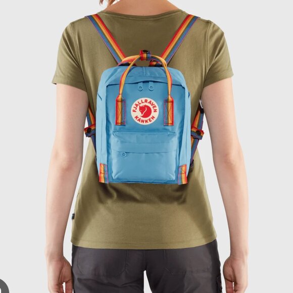 NWT Fjallraven Kanken Rainbow Mini Backpack in Light Oak - Picture 9 of 11